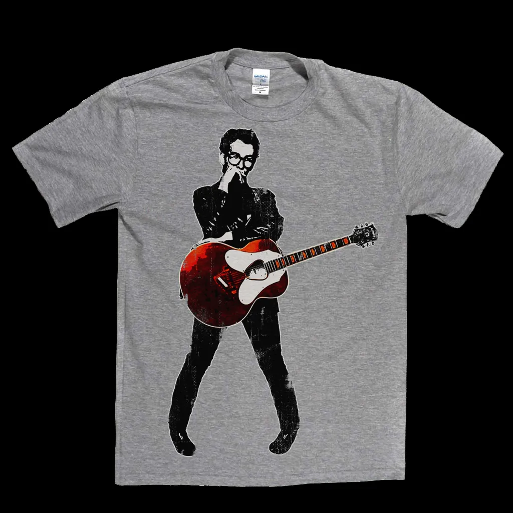 Elvis Costello Red Guitar T-Shirt