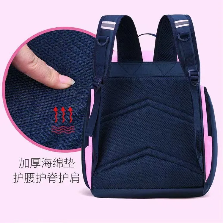 Factory One Piece Dropshipping Schoolbag Primary School Student Female Grade 1-3-5 Children's Schoolbag Wholesale Backpack Burden Reduction Spine Protection 2