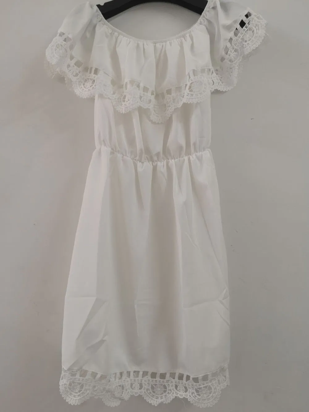 Fashion Women Elegant Vintage sweet lace white Dress Stylish Sexy