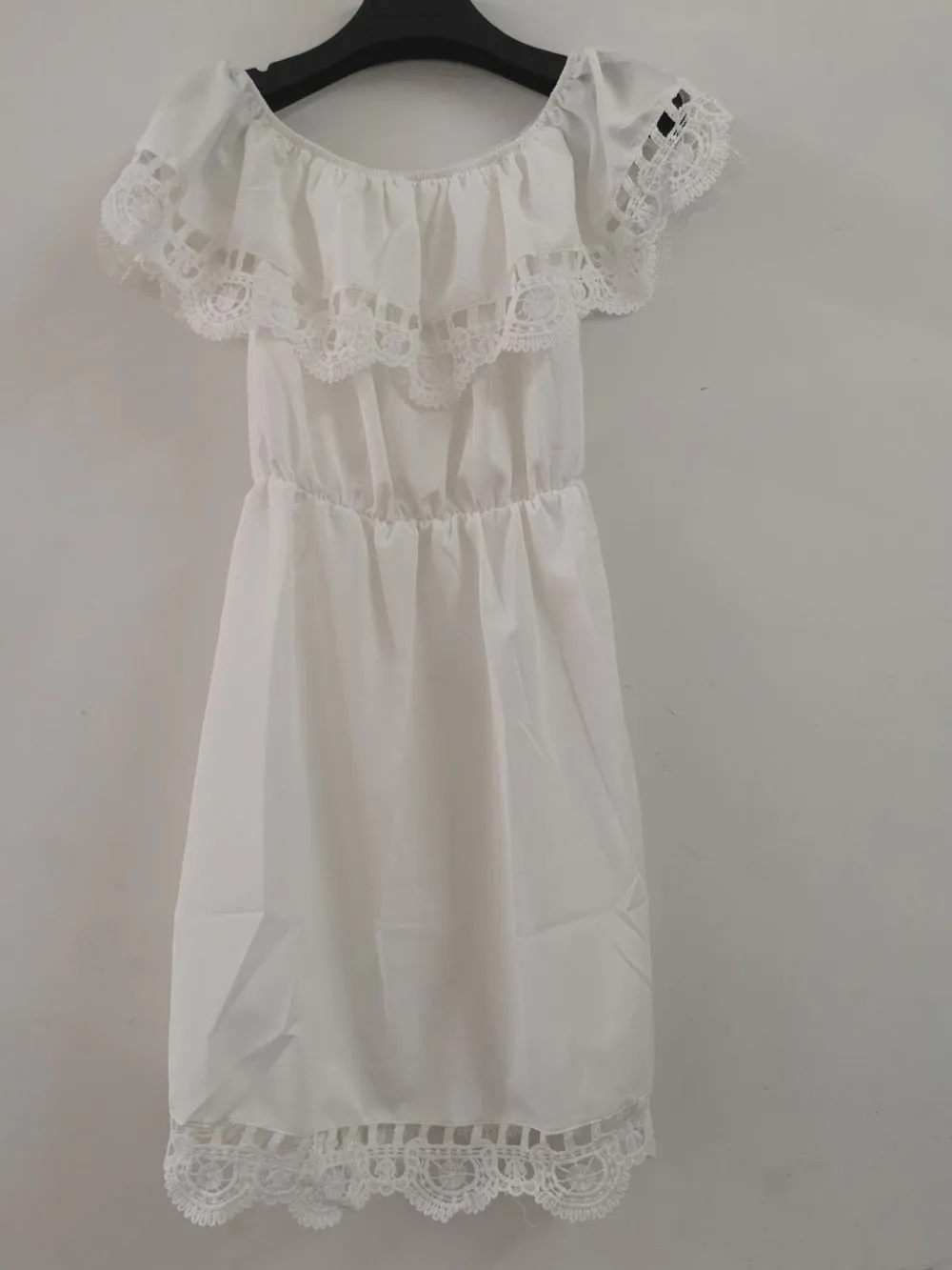 Fashion Women Elegant Vintage sweet lace white Dress Stylish Sexy