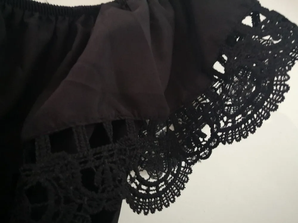 Fashion Women Elegant Vintage sweet lace white Dress Stylish Sexy