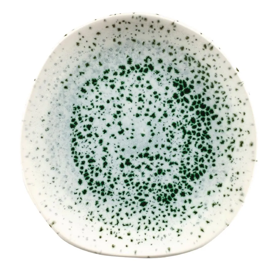 FC123 Churchill Studio Prints Mineral Green Centre Print Organic Round Plates 186mm (Pack of 12)