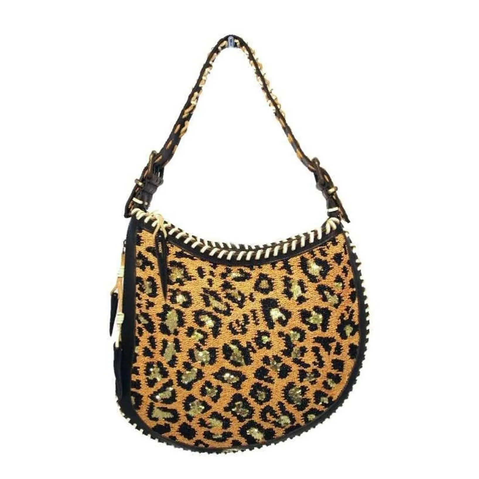 FENDI Beaded Safari Shoulder Bag