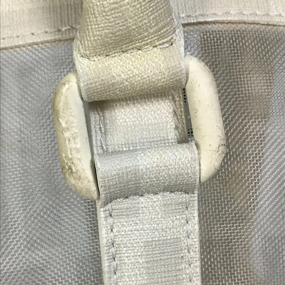 FENDI Boston Duffel bag leather white handbag bag Zucca mesh Women Used