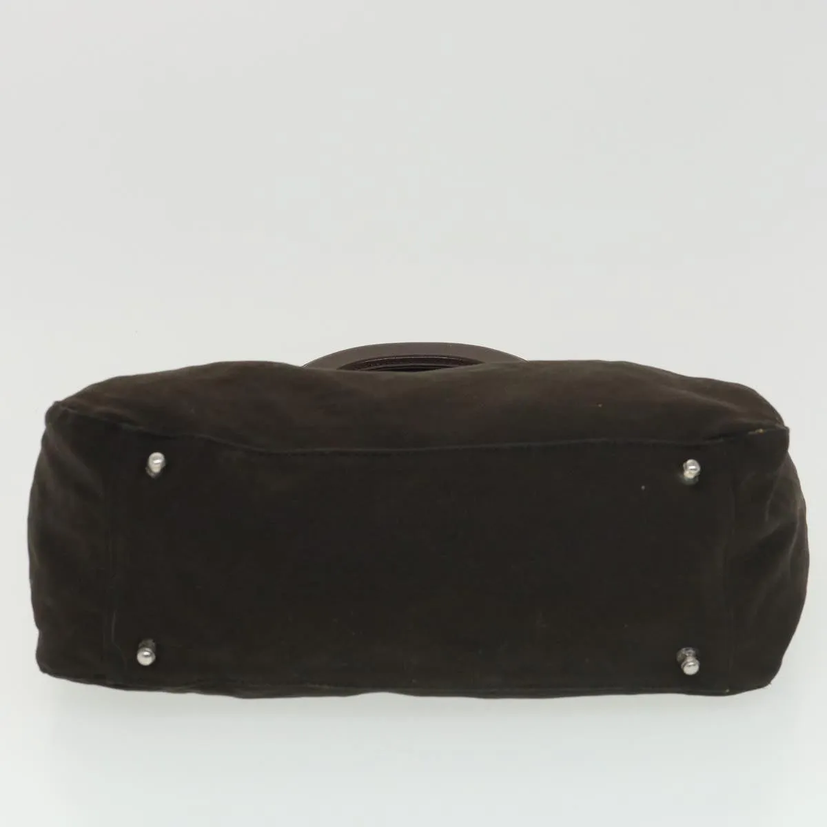 FENDI Hand Bag Nylon Brown  rd4558