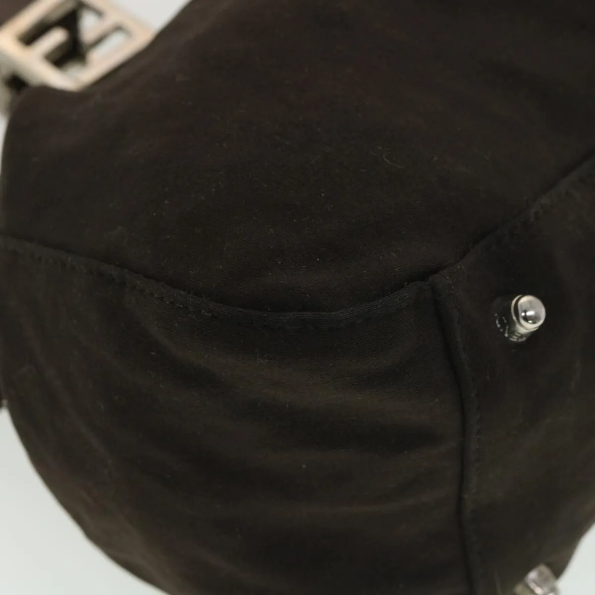 FENDI Hand Bag Nylon Brown  rd4558
