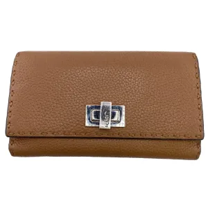 FENDI Long Wallet Purse 8M0308 leather Brown Celeria Peekaboo Women Used