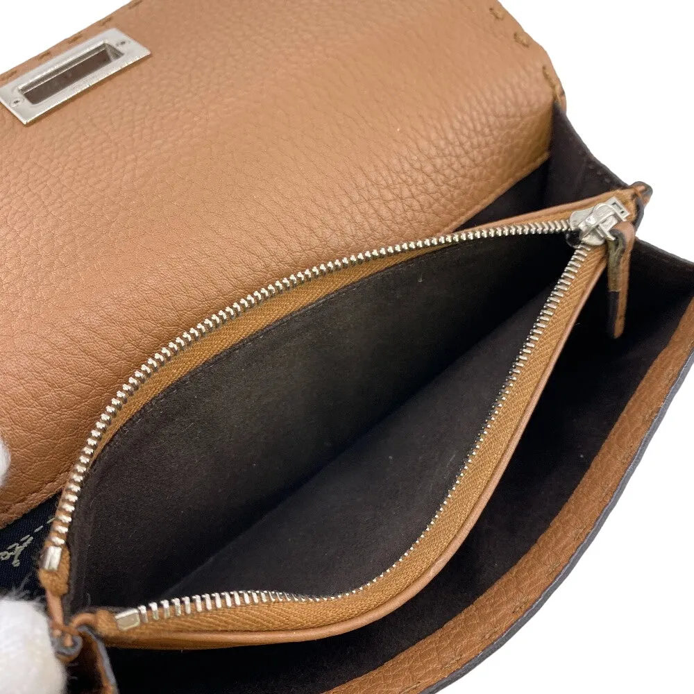 FENDI Long Wallet Purse 8M0308 leather Brown Celeria Peekaboo Women Used