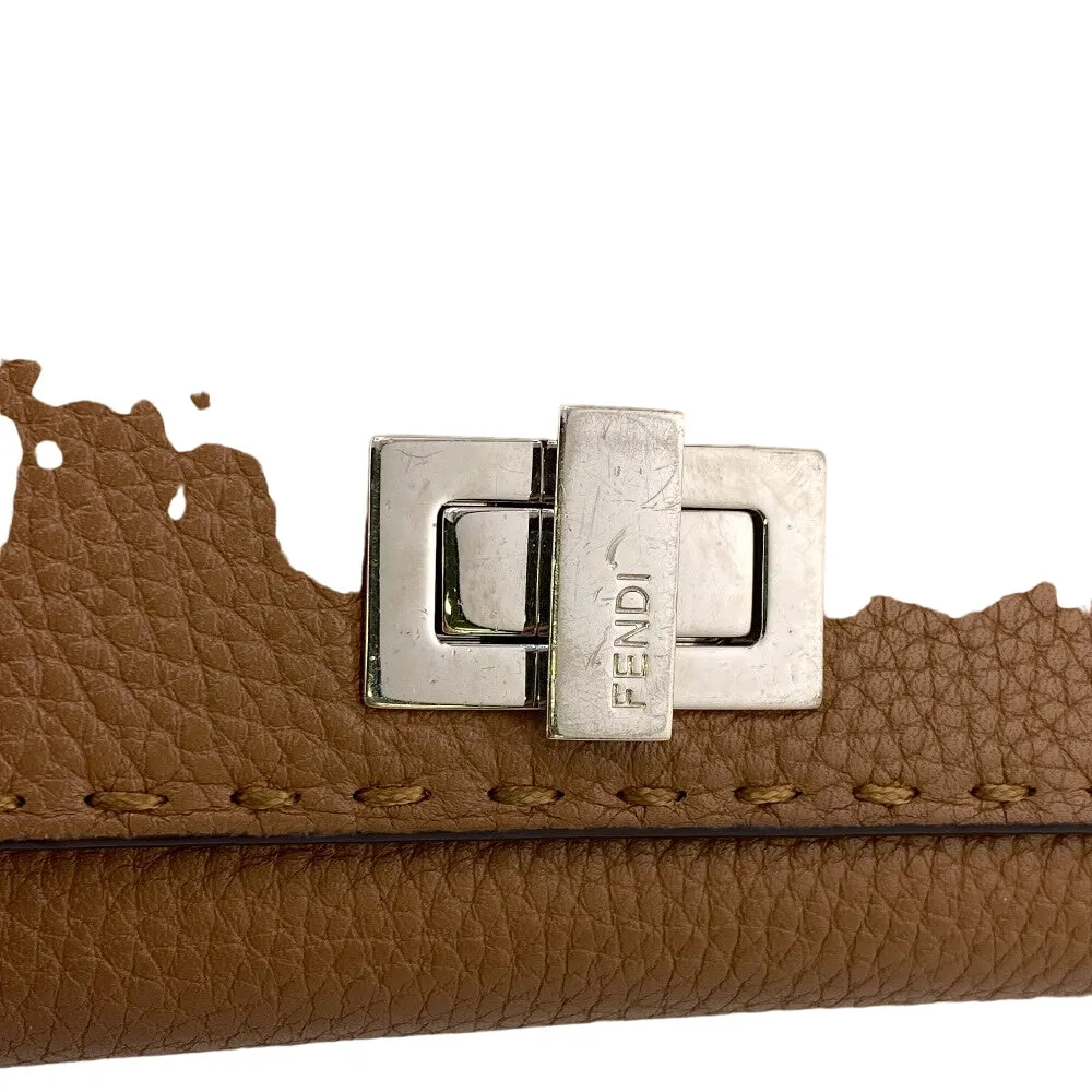 FENDI Long Wallet Purse 8M0308 leather Brown Celeria Peekaboo Women Used