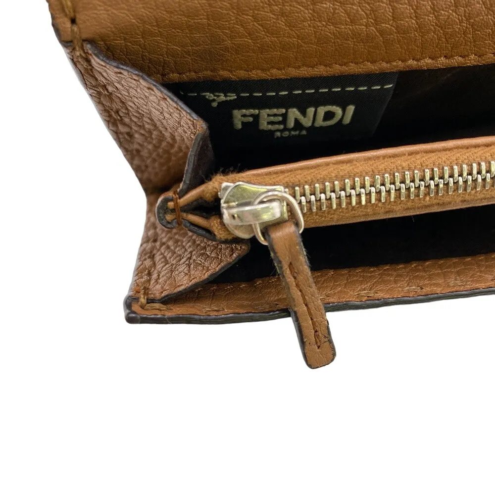 FENDI Long Wallet Purse 8M0308 leather Brown Celeria Peekaboo Women Used