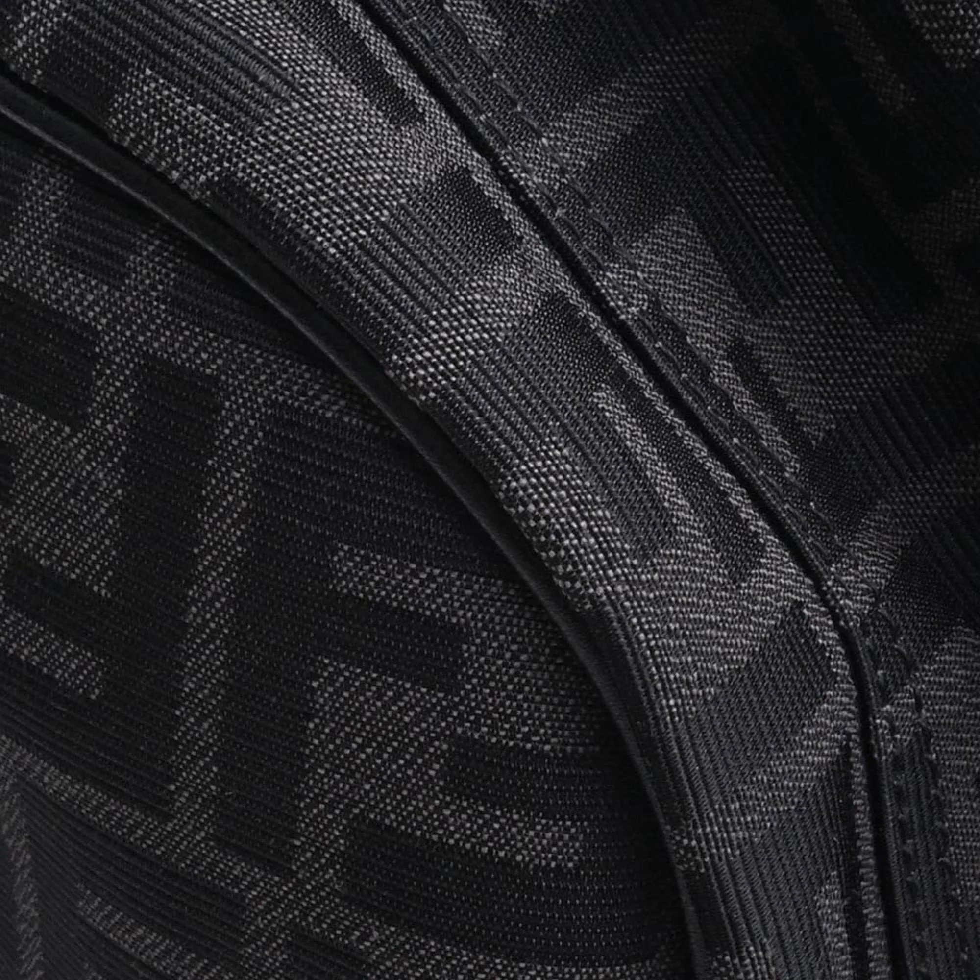 FENDI Polyamide Leather Zucca Pattern Rucksack Handbag Black Men's