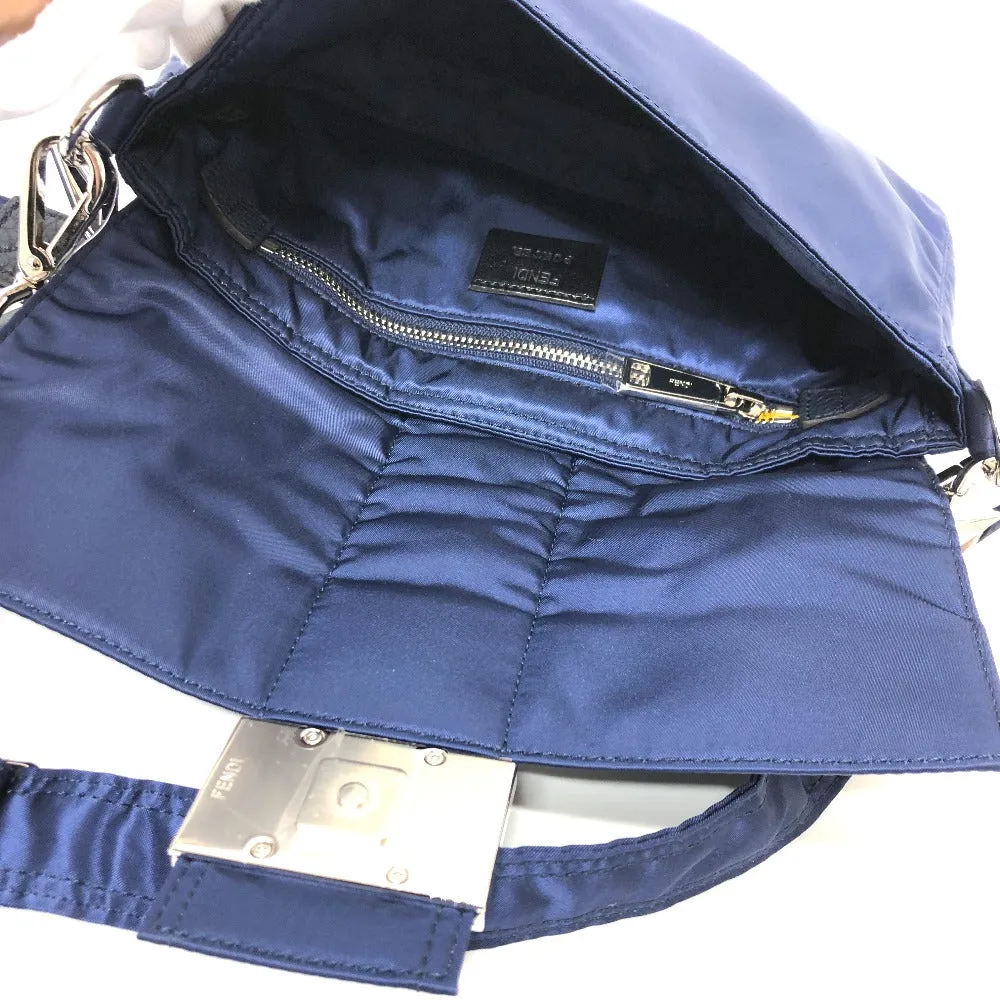 FENDI Shoulder Bag 7VA472 Nylon Navy PORTER collaboration baguette Women Used
