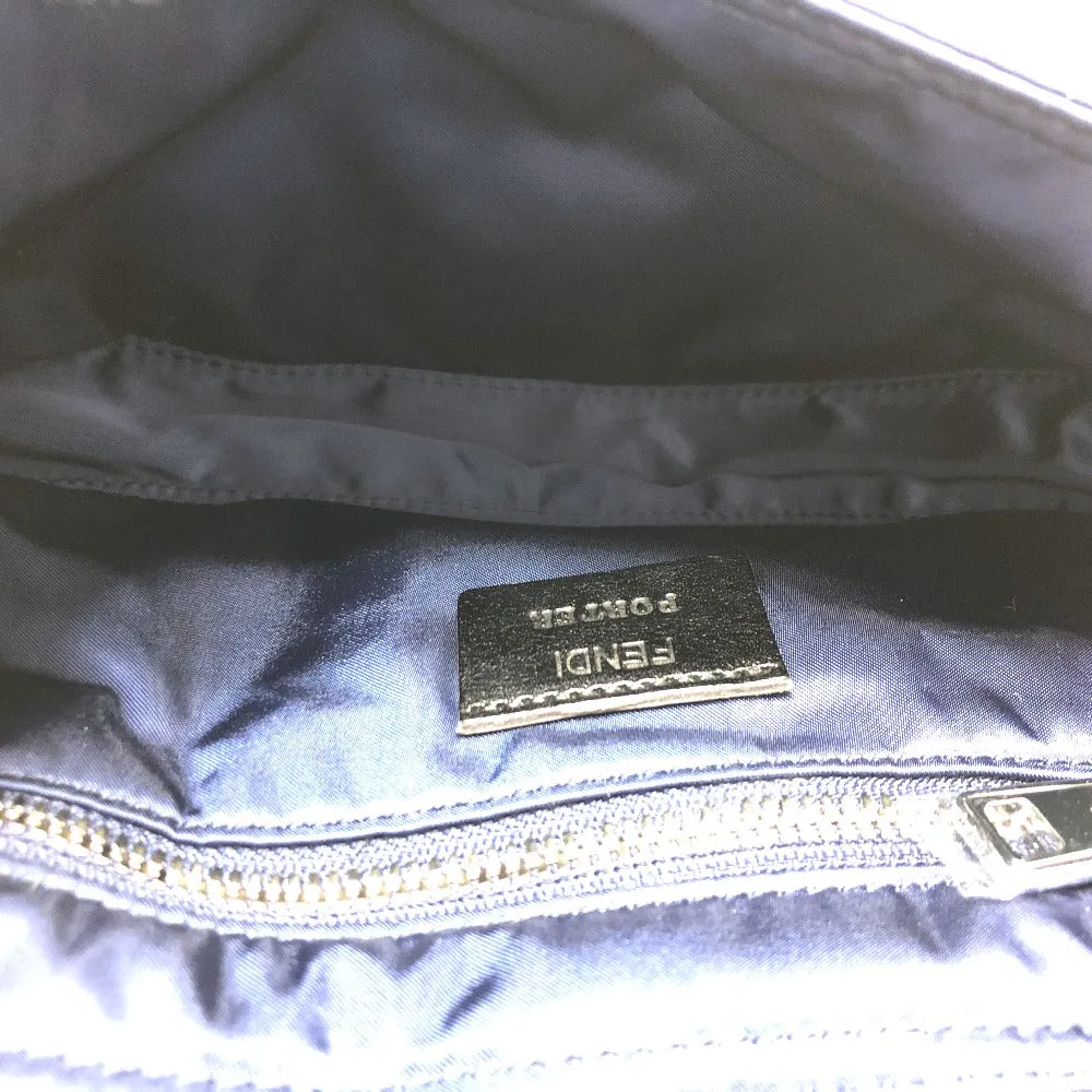 FENDI Shoulder Bag 7VA472 Nylon Navy PORTER collaboration baguette Women Used