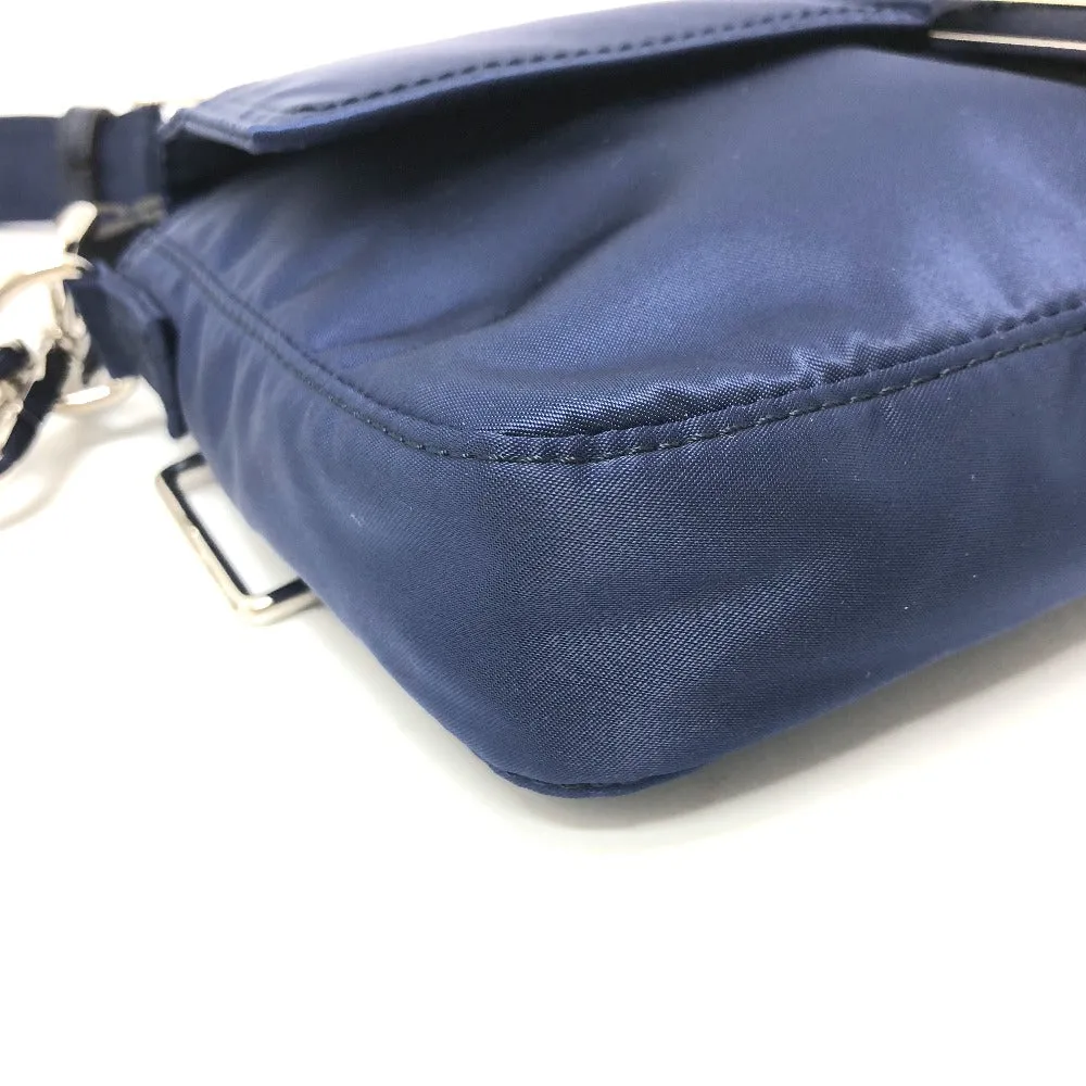 FENDI Shoulder Bag 7VA472 Nylon Navy PORTER collaboration baguette Women Used