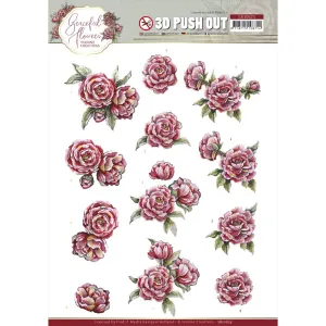 Find It Trading Yvonne Creations Punchout Sheet - Pink Roses, Graceful Flowers Collection