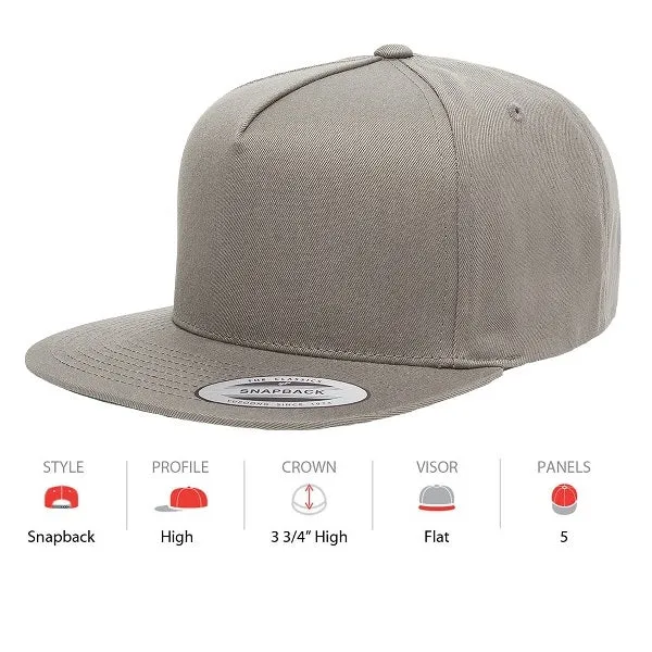 FLEXFIT 6007 CLASSIC 5 PANEL CAP - GREY