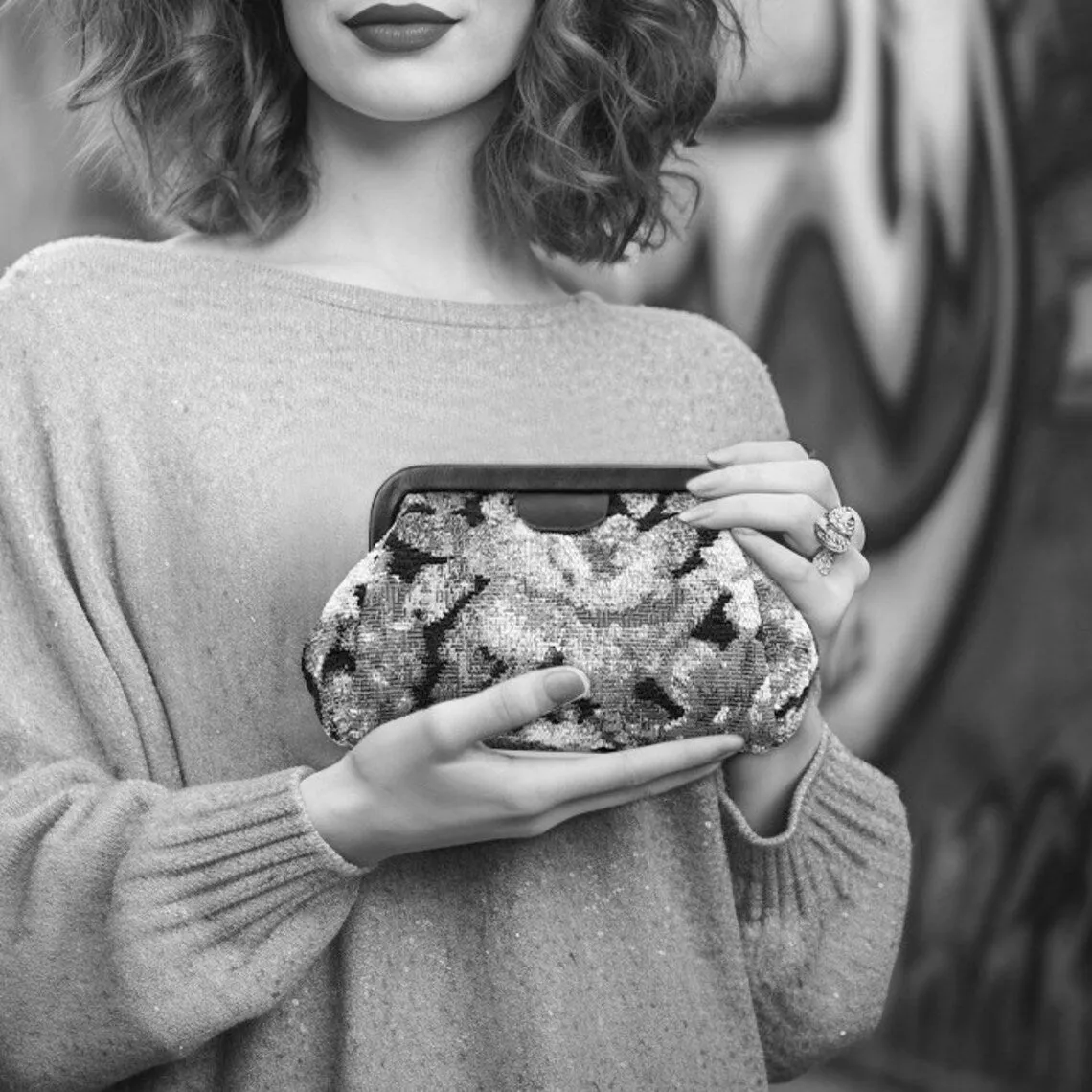 Floral Blue Evening Bag Clutch
