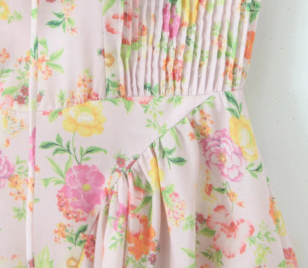 Floral Print Stylish Corset Midi Dress