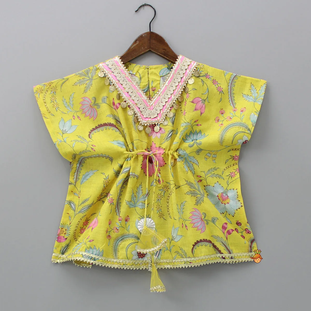 Floral Printed Stylish Kaftan And Pant