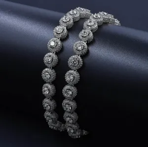 Fluorescent Elegance: Square Tennis Chain for Radiant Style | 962511
