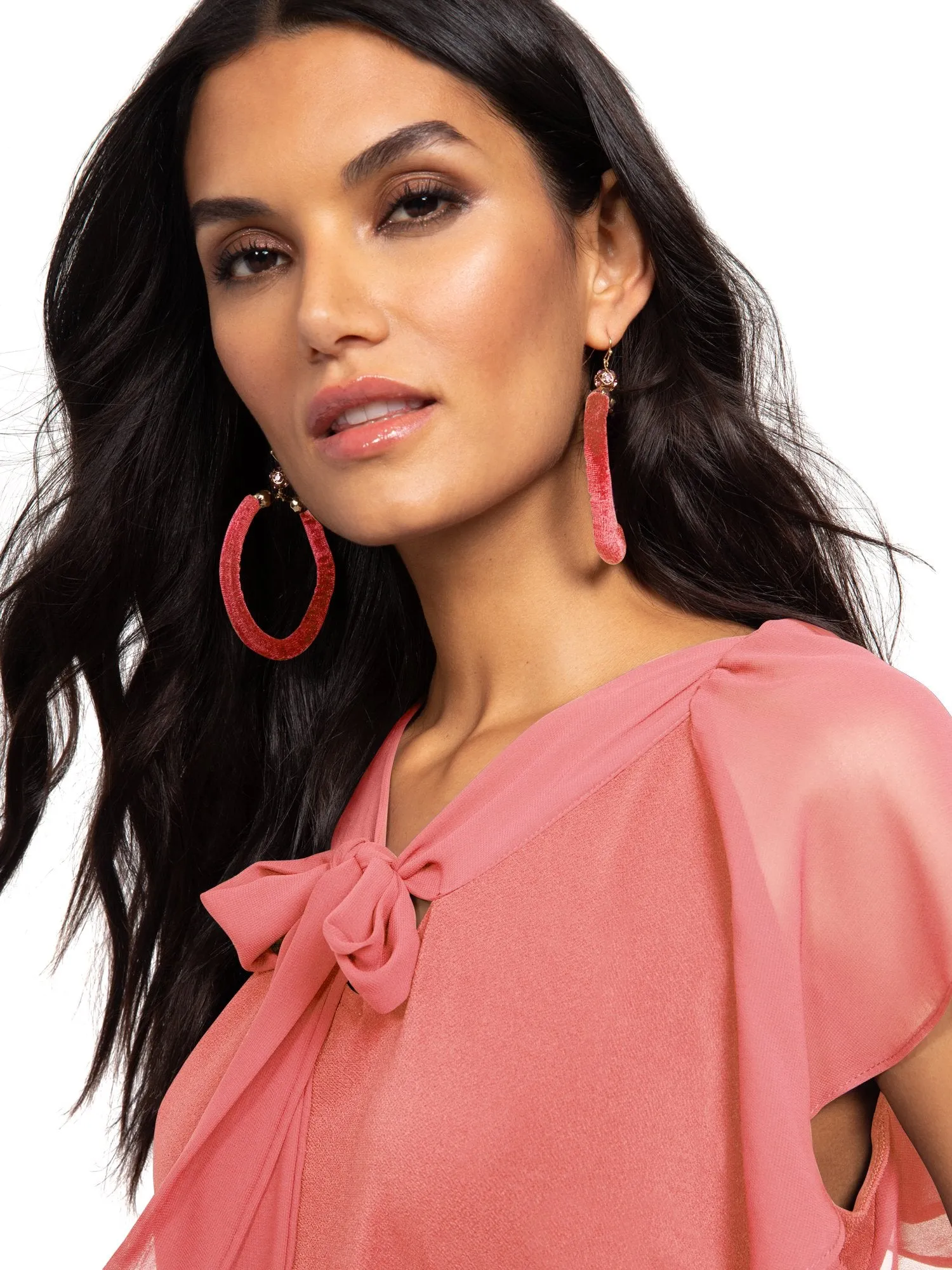 Flutter-Sleeve Tie-Front Top - 7th Avenue