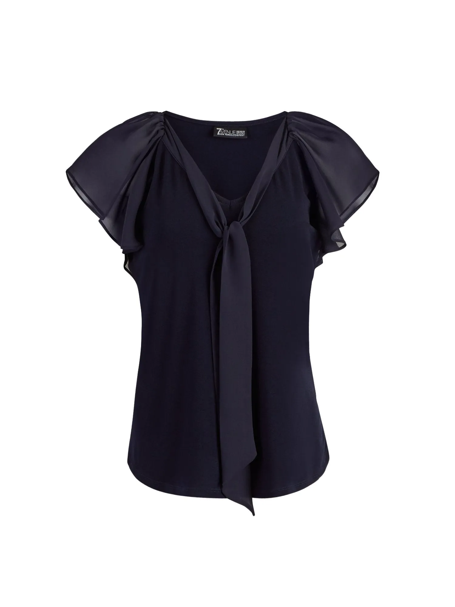 Flutter-Sleeve Tie-Front Top - 7th Avenue