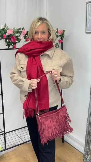 Freya Suede Leather Fringe Bag