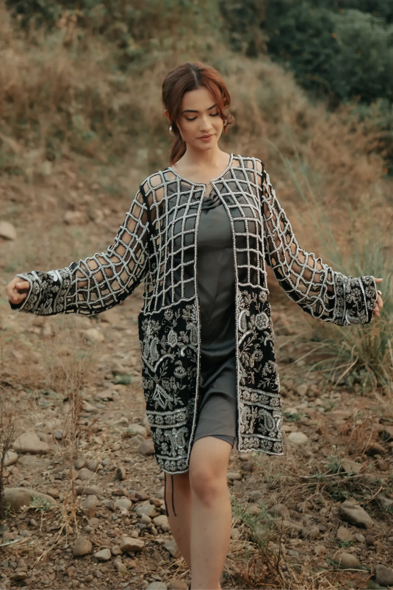 Fusion Hand Embroidered Cut work Jacket