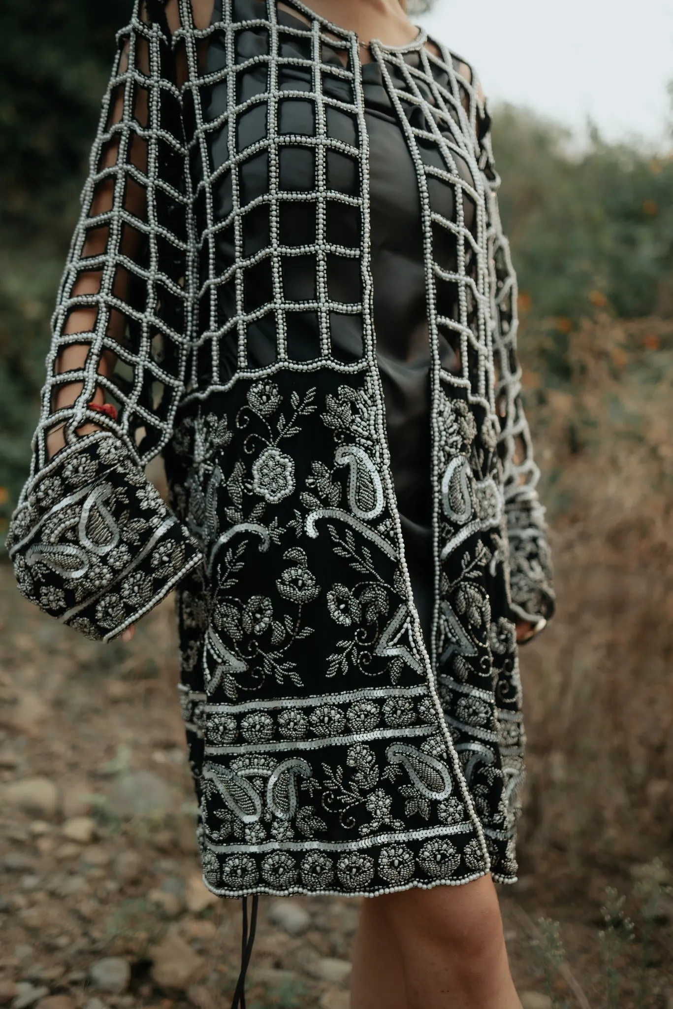 Fusion Hand Embroidered Cut work Jacket