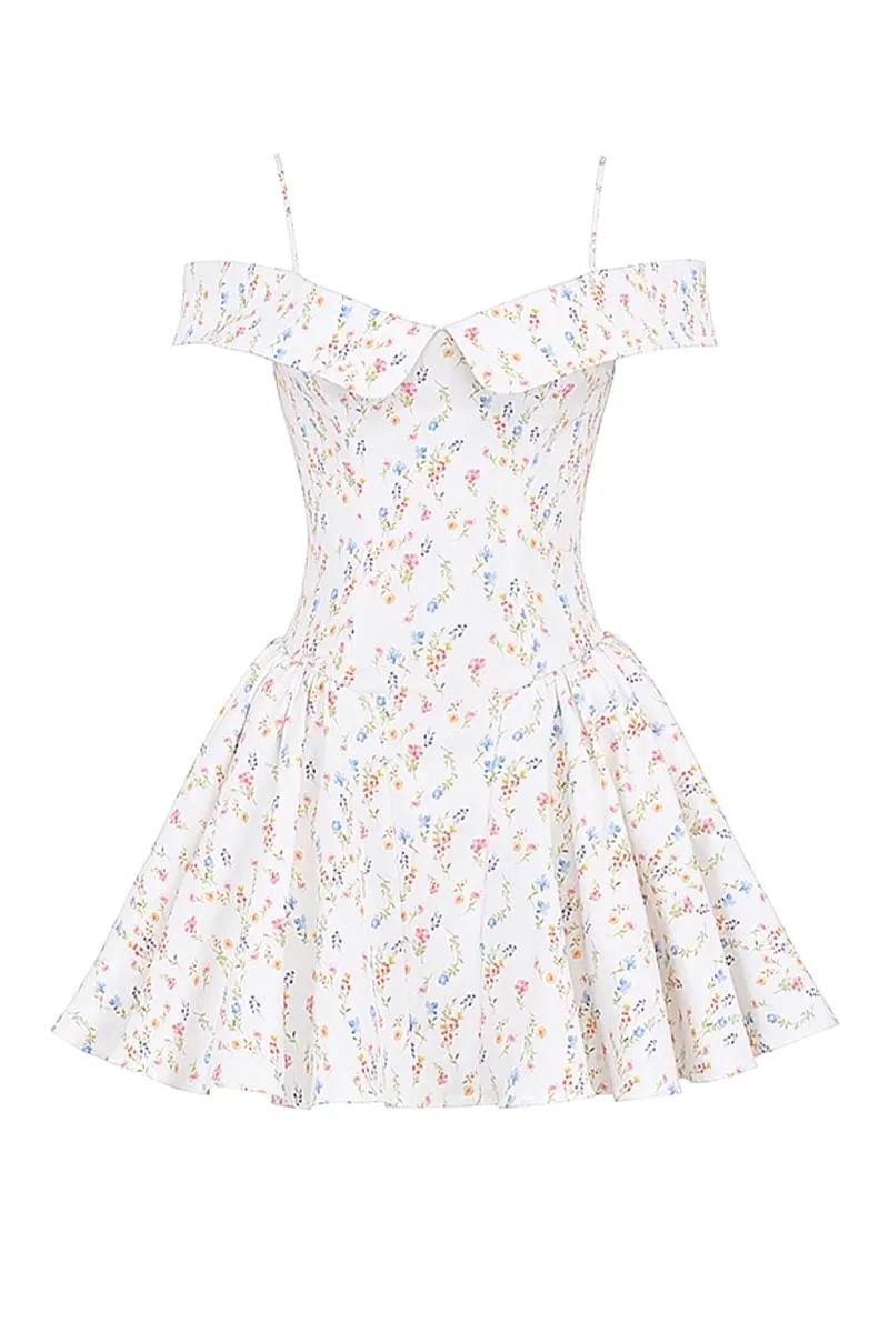 Gardenia Floral Graceful Print Mini Dress