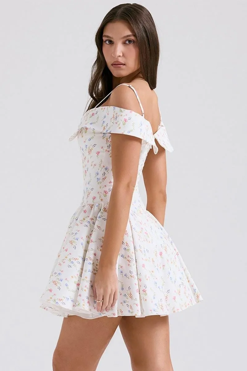 Gardenia Floral Graceful Print Mini Dress