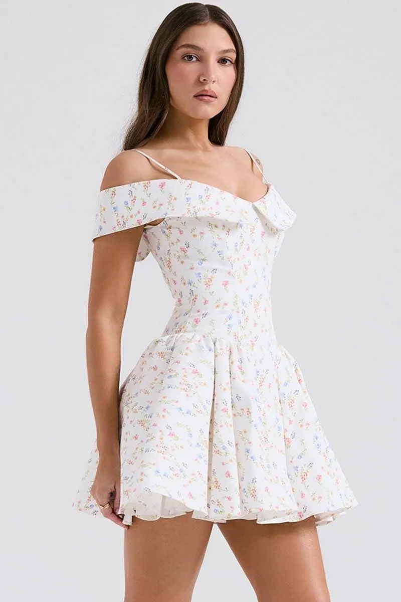 Gardenia Floral Graceful Print Mini Dress