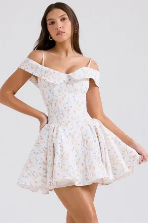 Gardenia Floral Graceful Print Mini Dress