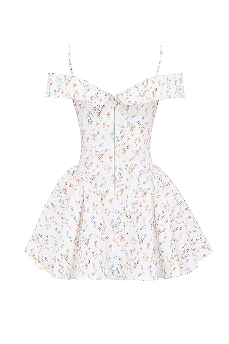 Gardenia Floral Graceful Print Mini Dress