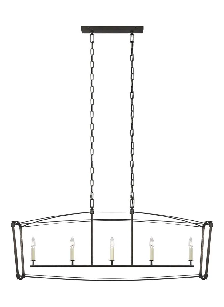 Generation Lighting - Feiss 5 - Light Linear Chandelier F3326/5