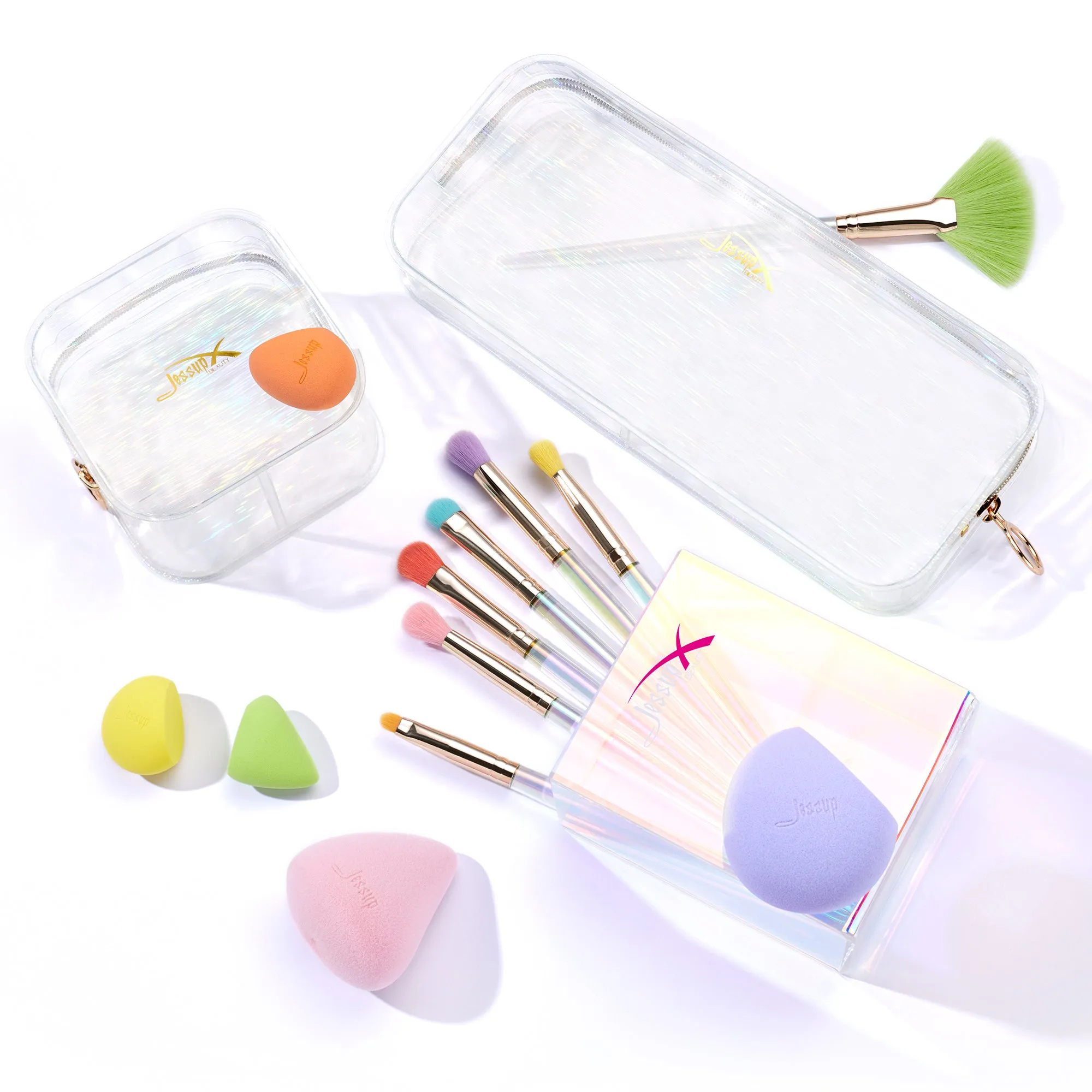 Gift Set Colorful Brushes with Sponges   Case   Bag T319