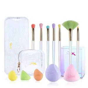 Gift Set Colorful Brushes with Sponges   Case   Bag T319