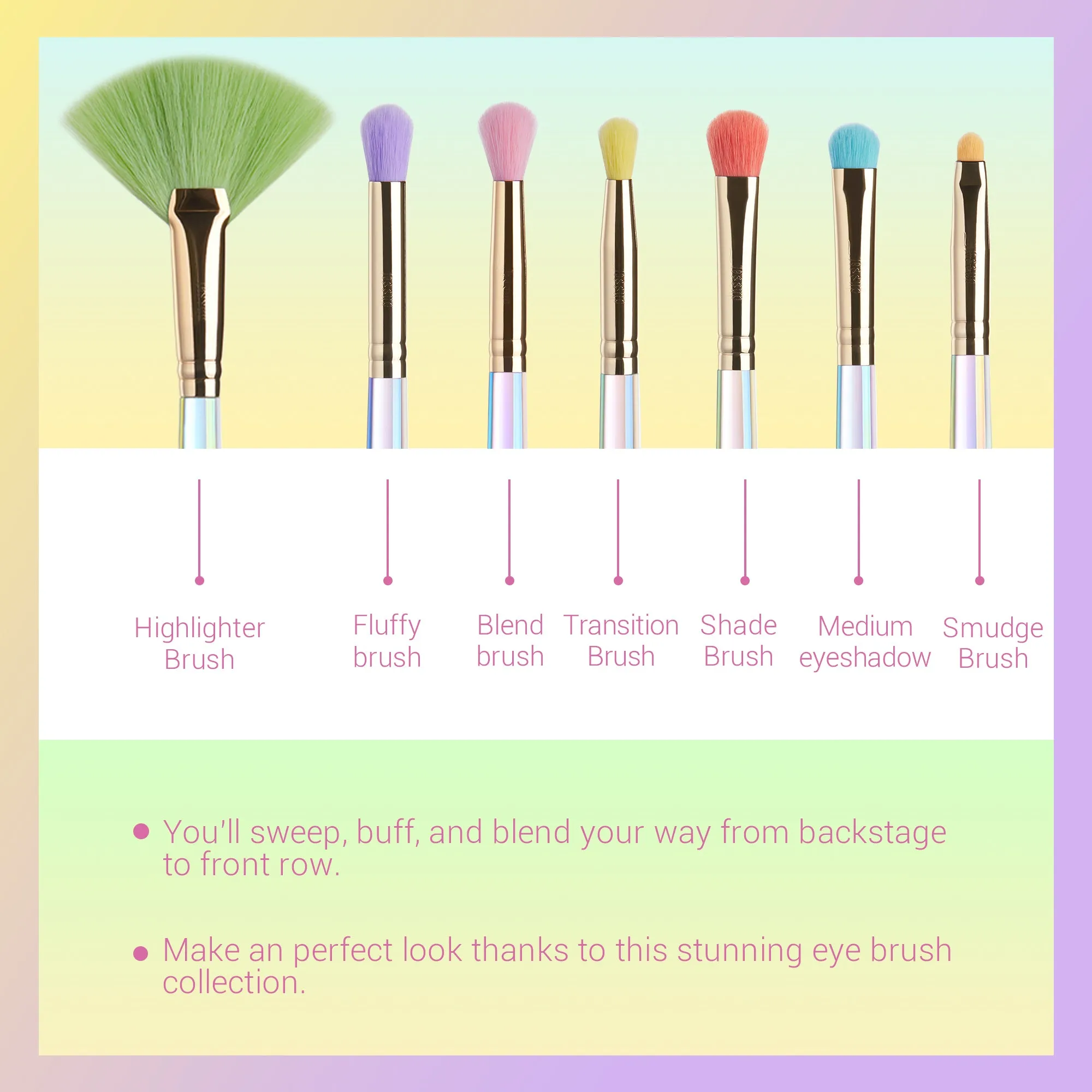 Gift Set Colorful Brushes with Sponges   Case   Bag T319