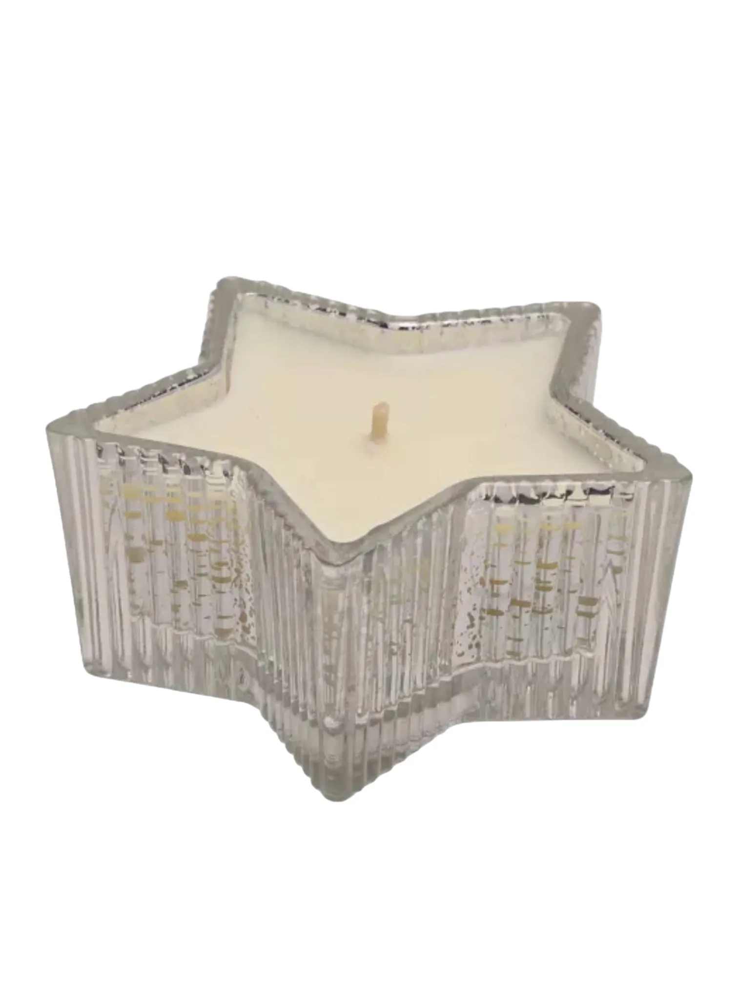Glass Star Shaped Wax Candle