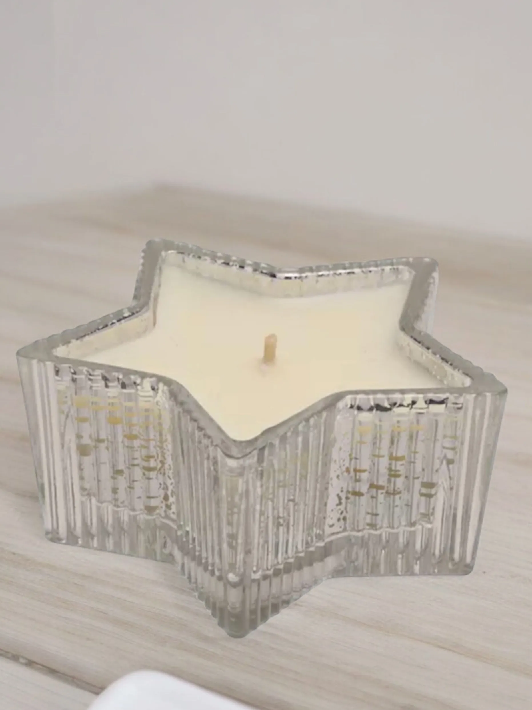 Glass Star Shaped Wax Candle