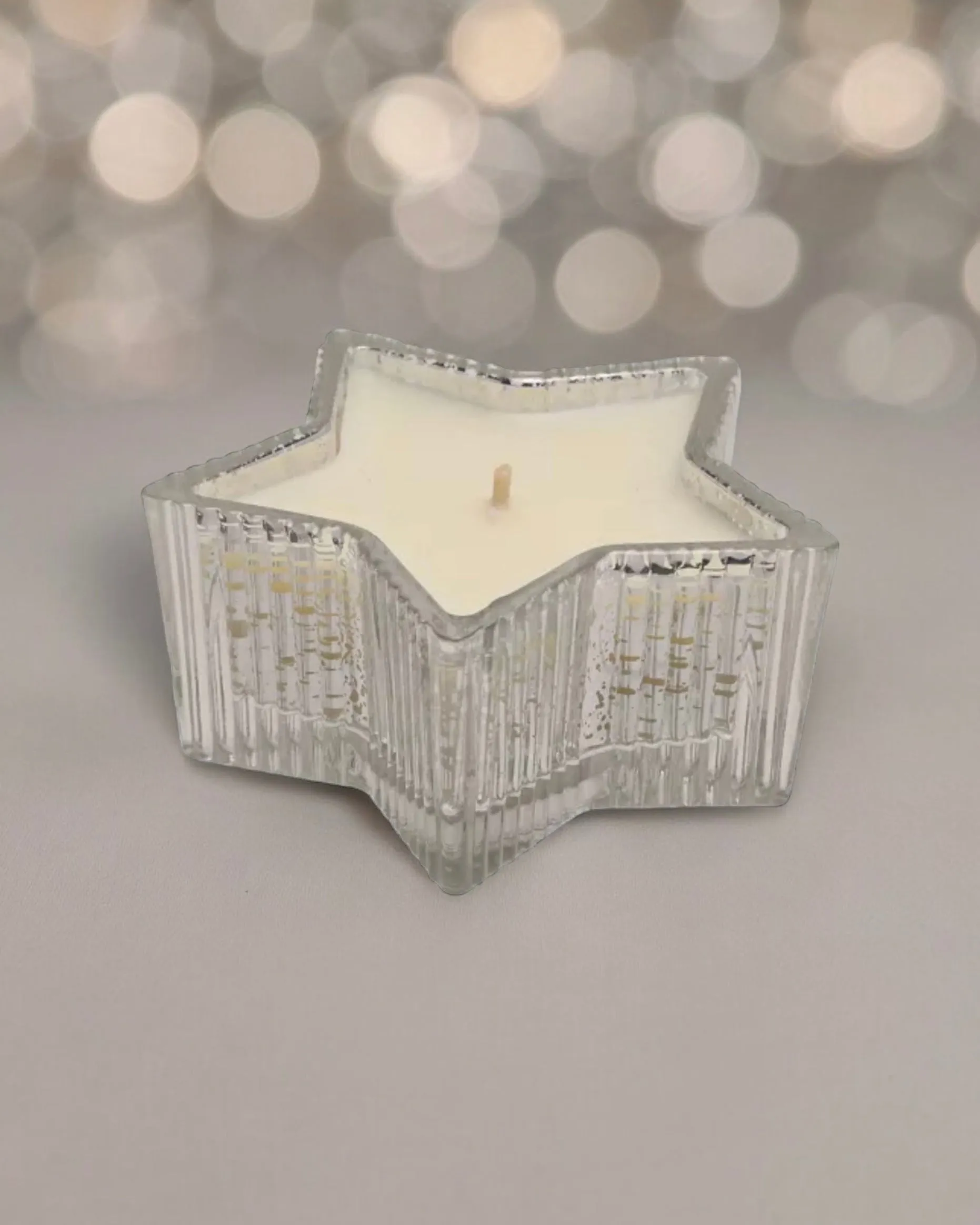 Glass Star Shaped Wax Candle