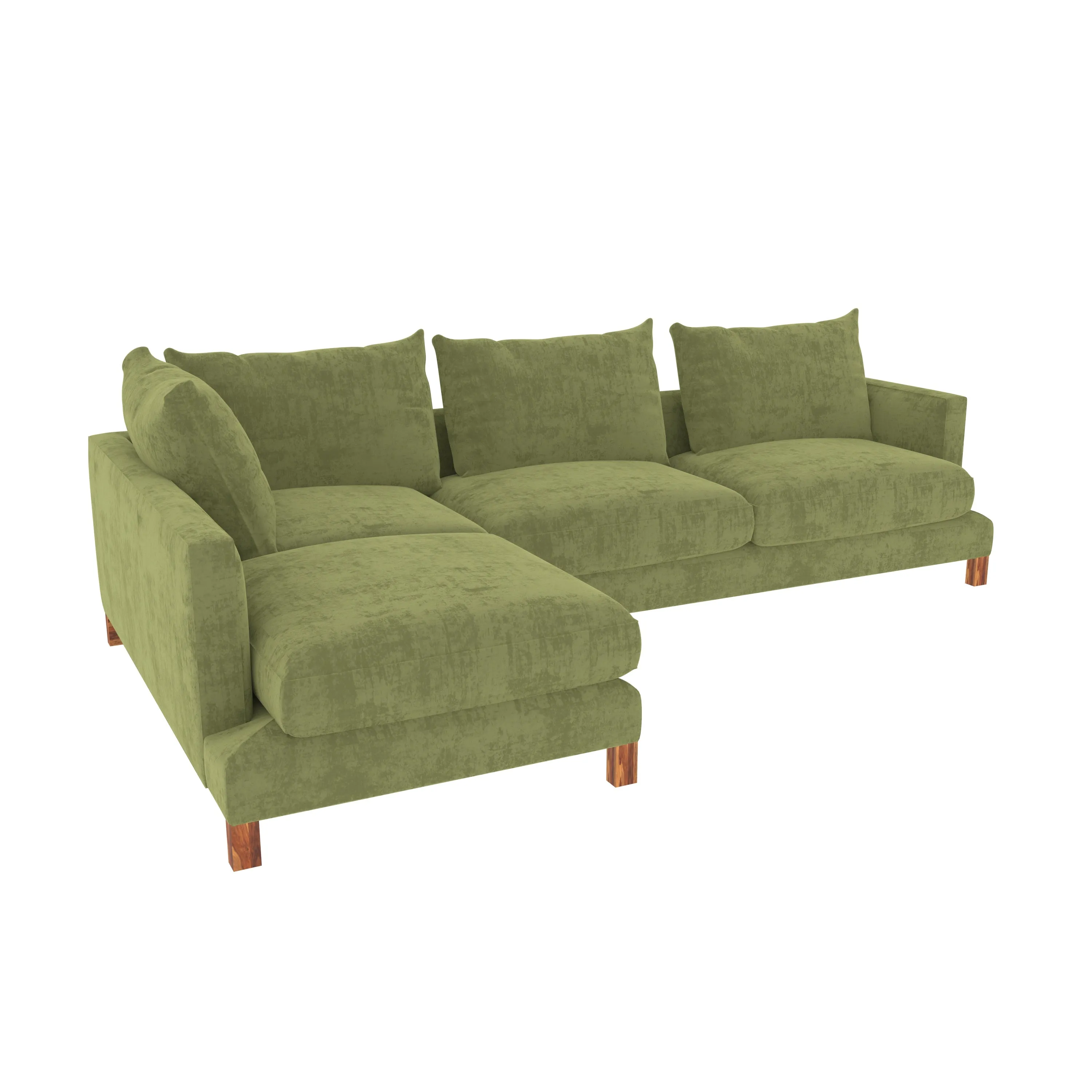 Glorious Green Pastel Coloured with Premium Comfort L Shaped 4 Seater Sofa Set for Home
