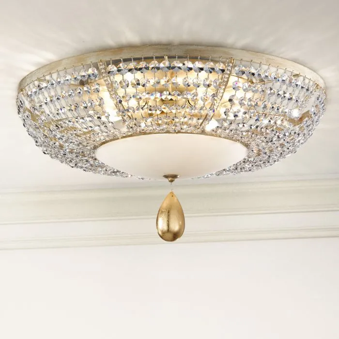 Gold And Crystal Ceiling Light
