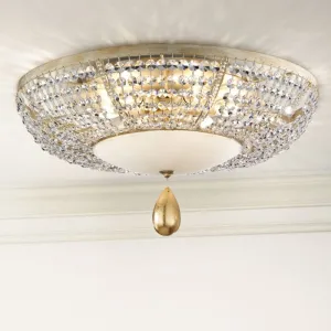 Gold And Crystal Ceiling Light