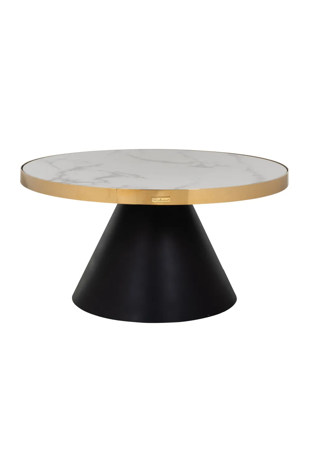 Gold Framed Marble Pedestal Coffee Table | OROA Odin