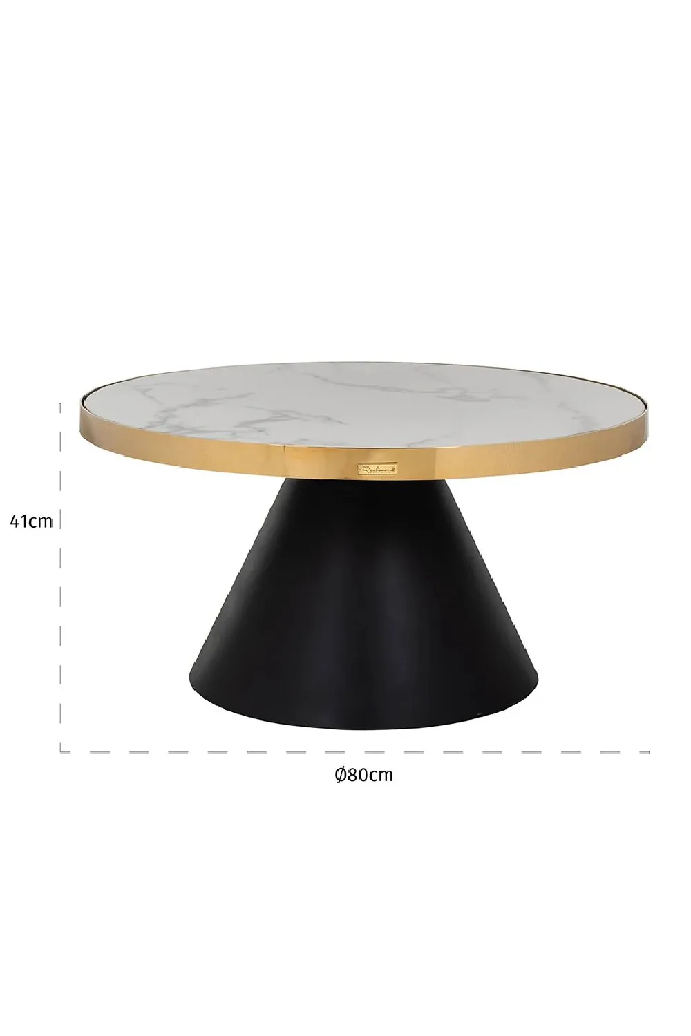 Gold Framed Marble Pedestal Coffee Table | OROA Odin