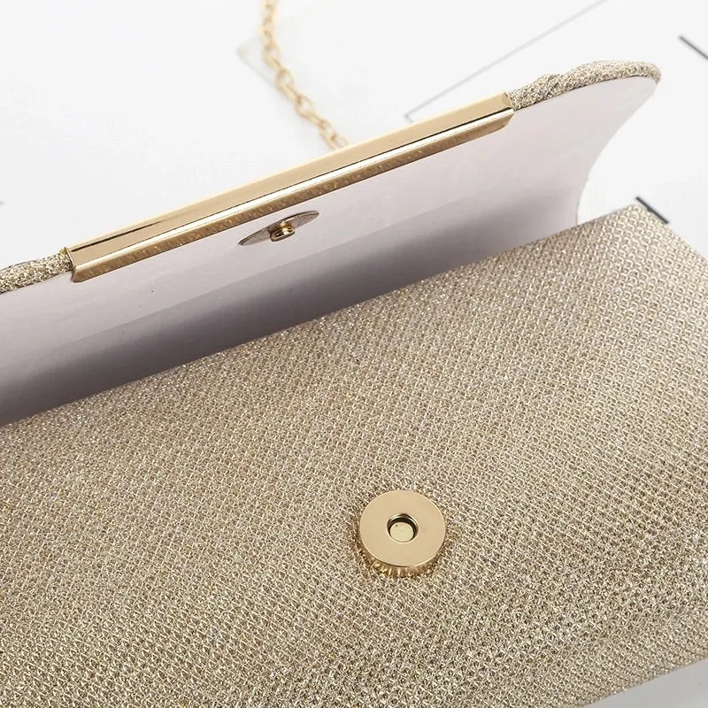 Gold Silver Black Polyester Marble Square Evening Bags