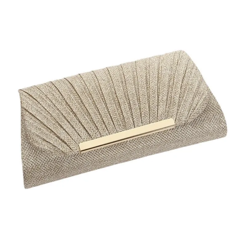 Gold Silver Black Polyester Marble Square Evening Bags