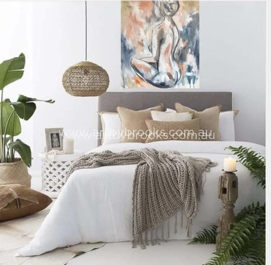 Graceful curves  - original on canvas 90x100 cm