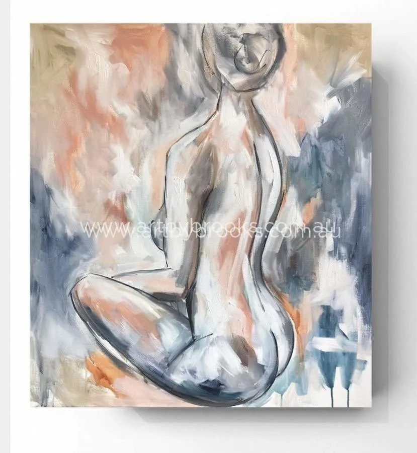 Graceful curves  - original on canvas 90x100 cm